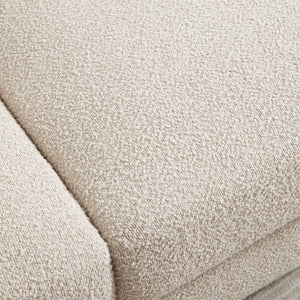 Wave White Bouclé Curved Sofa (86'')