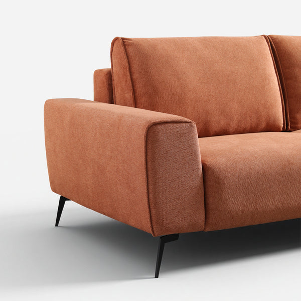 Vora Orange Chenille Modern Sofa (86'')