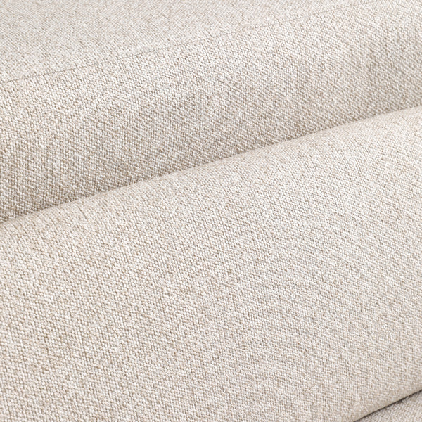 Covan White Cotton & Linen Curved Sofa (104'')