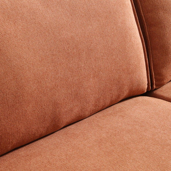 Vora Orange Chenille Modern Sofa (86'')