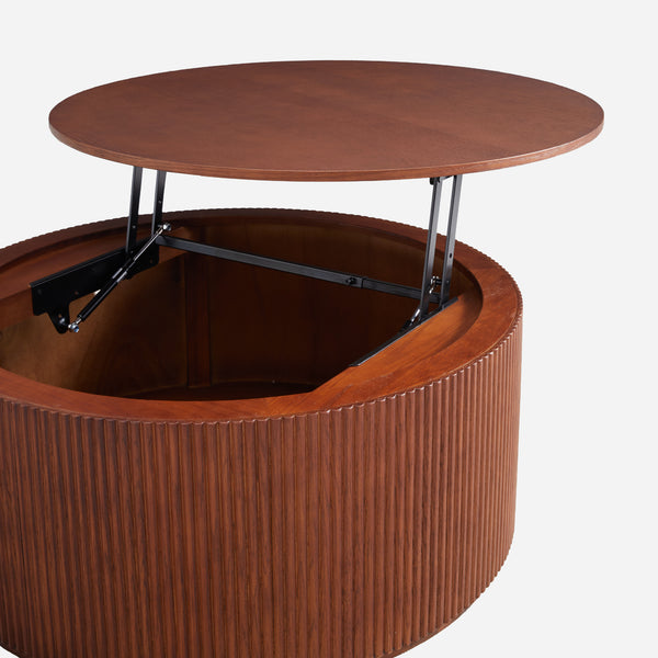 Esmond Fluted Round Lift-Top Coffee Table (35")