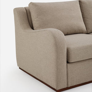 Arden Beige Cotton & Linen Sofa with Ottoman (114")