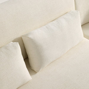 Giverny White Cotton & Linen Curved Sectional Sofa (158")