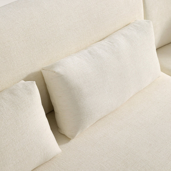 Giverny White Cotton & Linen Curved Sectional Sofa (158")