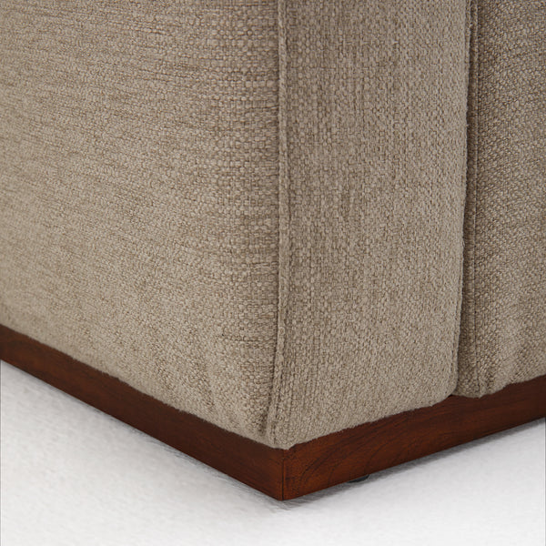 Arden Beige Cotton & Linen Sofa with Ottoman (114")