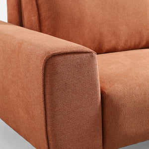 Vora Orange Chenille Modern Sofa (86'')