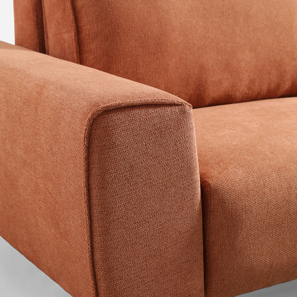 Vora Orange Chenille Modern Sofa (86'')