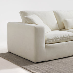 Luvia White Chenille Modular Sectional Sofa with Ottoman (120")