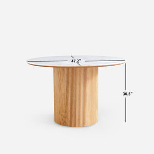 Esmond Fluted Round Dining Table (47")