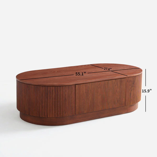 Esmond Fluted Oval Coffee Table (55")