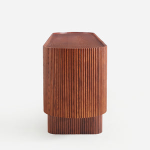 Esmond Walnut Fluted Media Console (84")