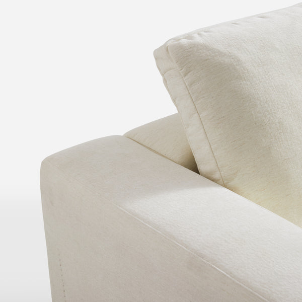 Luvia White Chenille Modular Sectional Sofa with Ottoman (120")