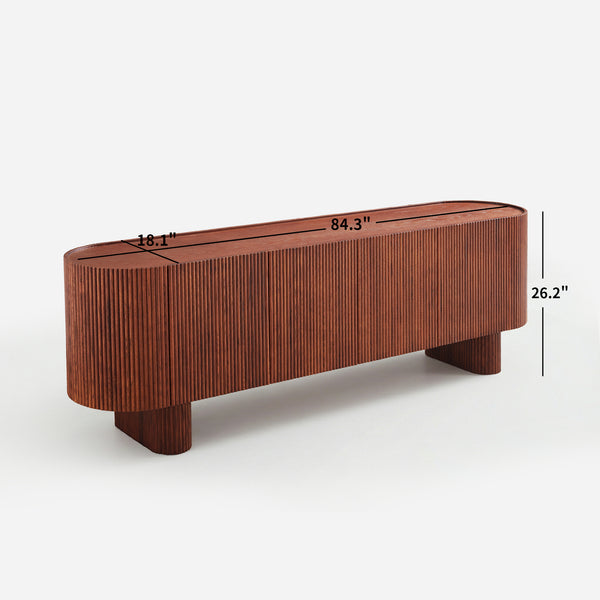 Esmond Walnut Fluted Media Console (84")