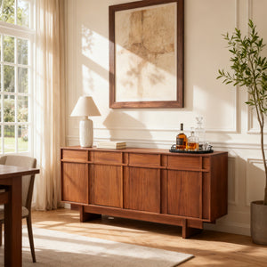 Walden Walnut Geometric Sideboard (71")