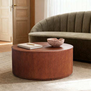 Esmond Fluted Round Lift-Top Coffee Table (35")