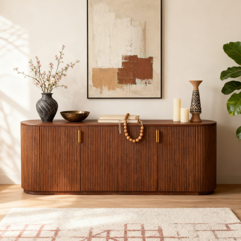 Esmond Fluted Oval Media Console (70")