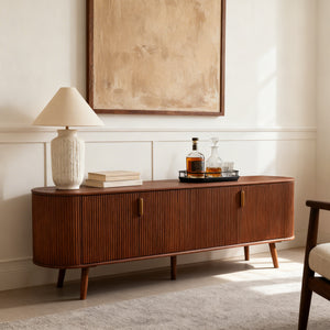 Esmond Fluted Oval Media Console (78")