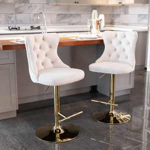 Vintage Velvet Bar & Counter Stools (Set of 2)