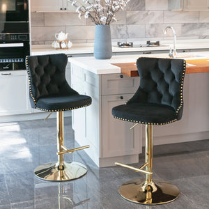Vintage Velvet Bar & Counter Stools (Set of 2)
