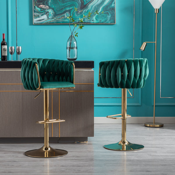Velvet Swivel Bar & Counter Stools (Set of 2)