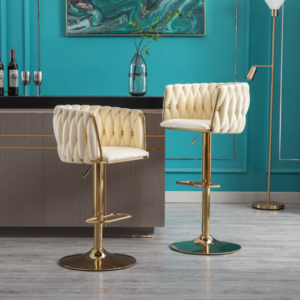 Velvet Swivel Bar & Counter Stools (Set of 2)