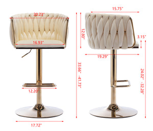 Velvet Swivel Bar & Counter Stools (Set of 2)