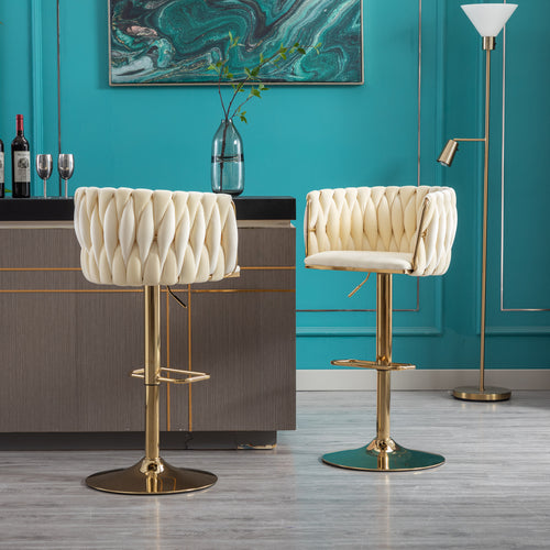 Velvet Swivel Bar & Counter Stools (Set of 2)