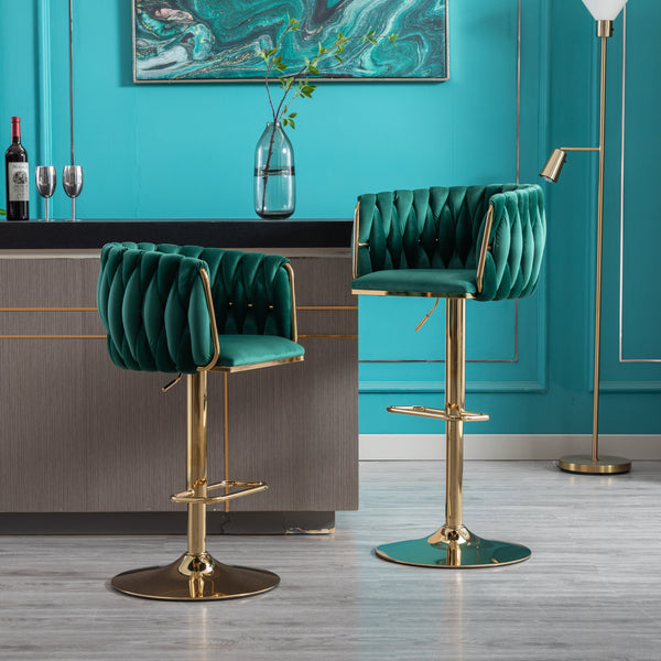 Velvet Swivel Bar & Counter Stools (Set of 2)