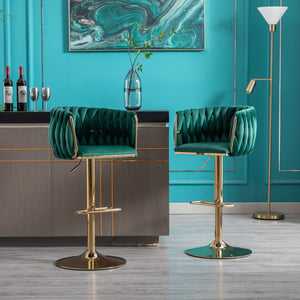 Velvet Swivel Bar & Counter Stools (Set of 2)