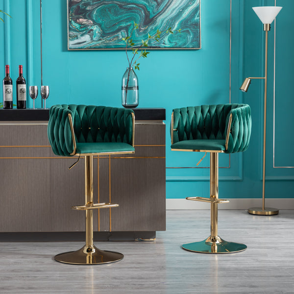 Velvet Swivel Bar & Counter Stools (Set of 2)