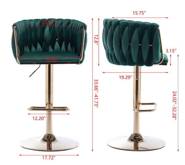 Velvet Swivel Bar & Counter Stools (Set of 2)