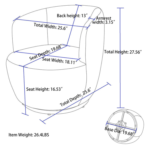 Fabric Swivel Accent Chair