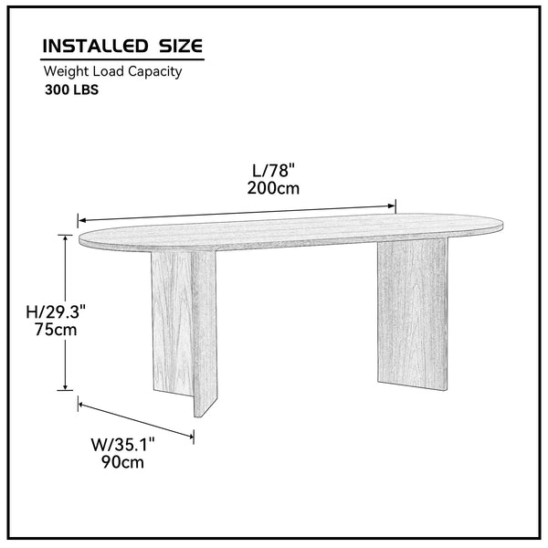 Wood Dining Table (78'')