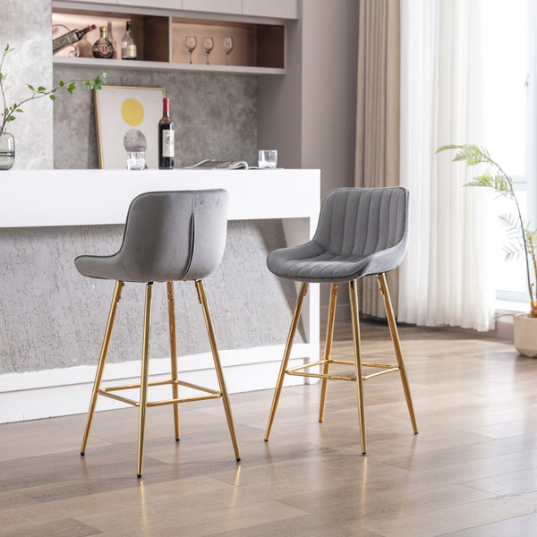 Metal Base Bar & Counter Stools (Set of 2)