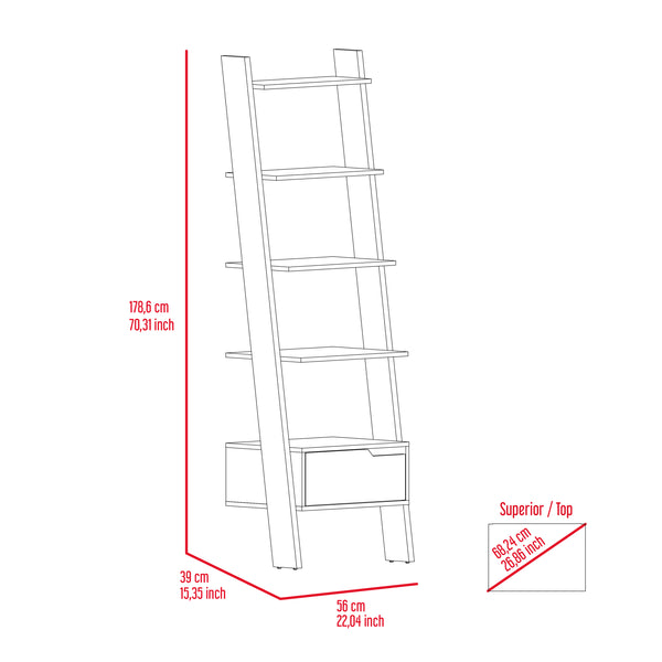 Mid-century Modern Ladder Bookcase (70'')