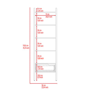 Mid-century Modern Ladder Bookcase (70'')