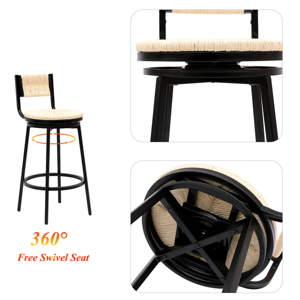 Paper Rope Bar & Counter Stools (Set of 2)