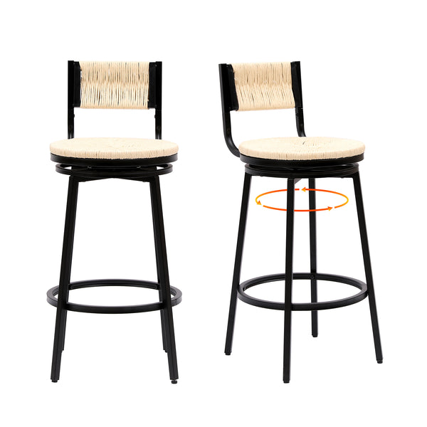 Paper Rope Bar & Counter Stools (Set of 2)
