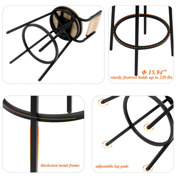 Paper Rope Bar & Counter Stools (Set of 2)