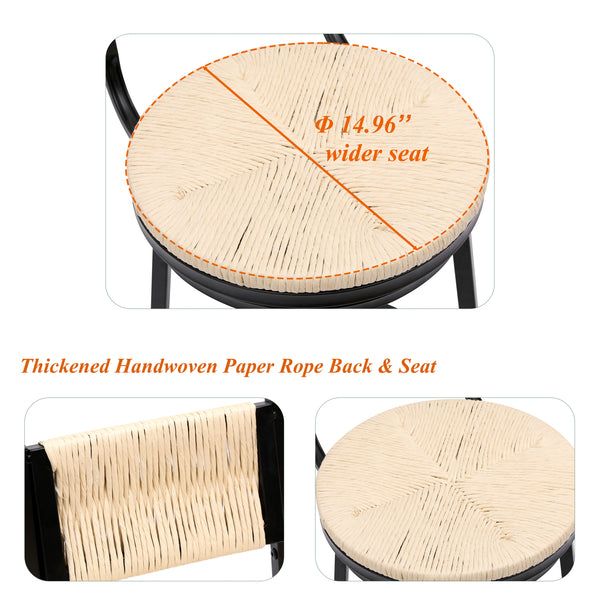 Paper Rope Bar & Counter Stools (Set of 2)