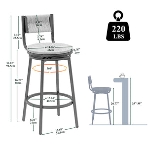 Paper Rope Bar & Counter Stools (Set of 2)