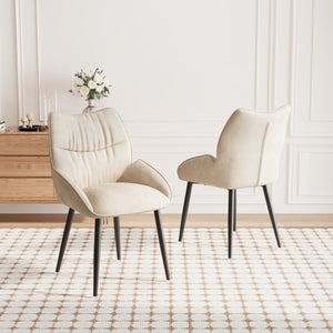 Velvet Upholstered Dining Chairs (Set of 2)