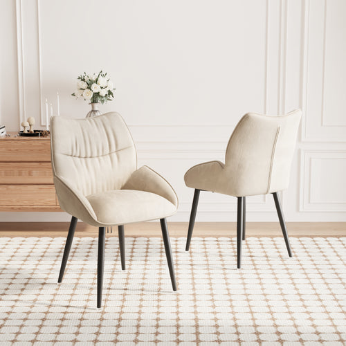 Velvet Upholstered Dining Chairs (Set of 2)