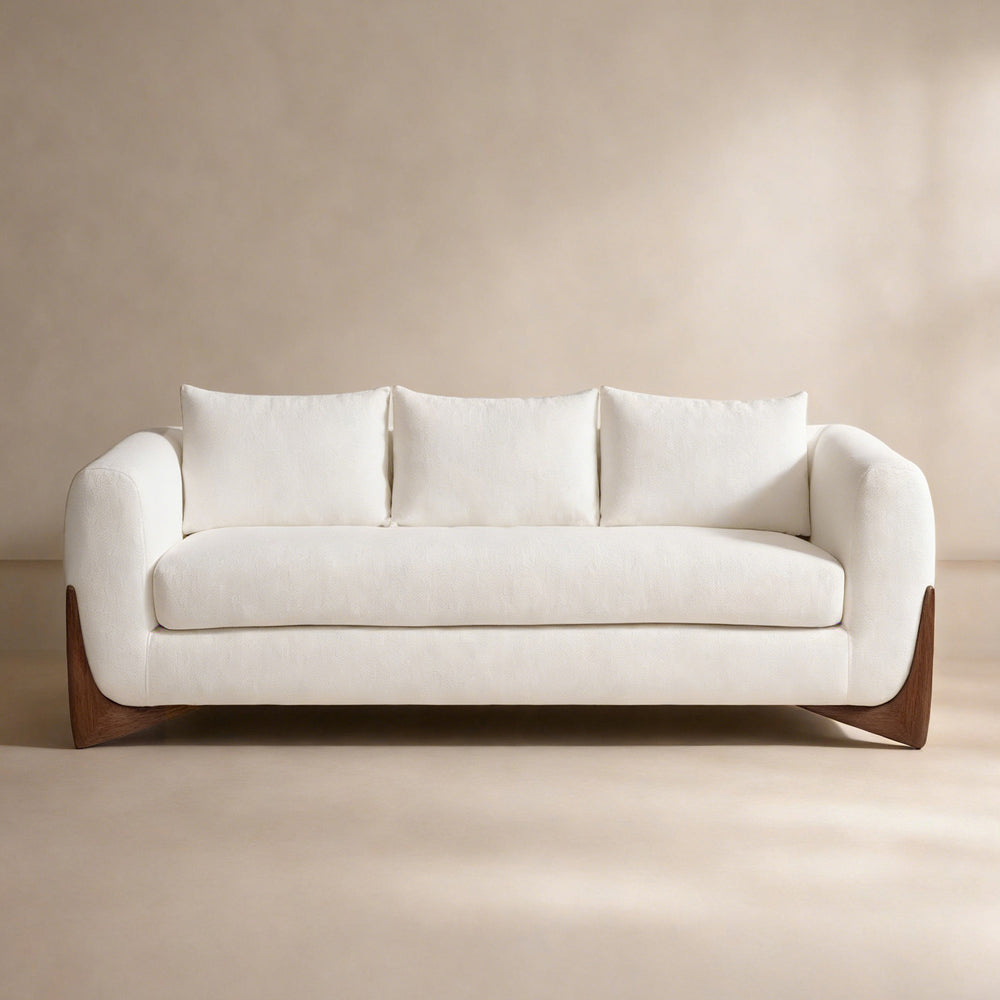 Maeve White Modern Sofa (86")
