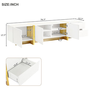 Modern Fluted Media Console (74'')