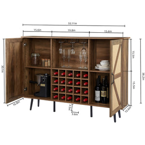Rustic 2-Door Bar Cabinet (55'')