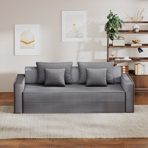 Snooly Convertible Corduroy Sleeper Sofa (82'')