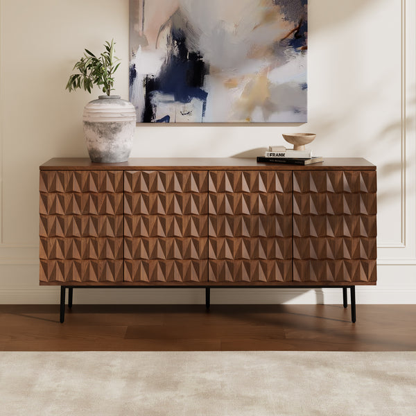 Reco Carved Pattern Wood Sideboard (70'')