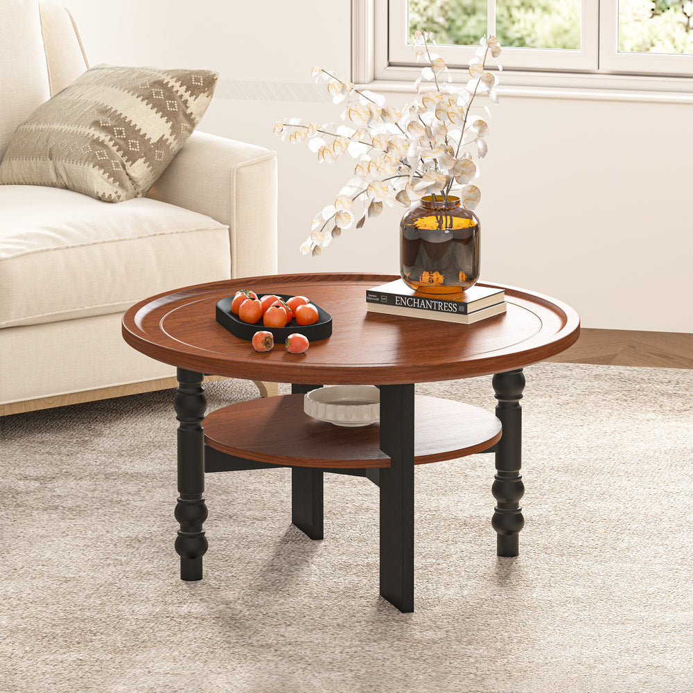 Round Two-tiered Coffee Table (31'')