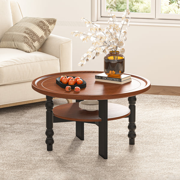 Round Two-tiered Coffee Table (31'')
